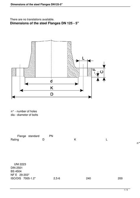 Pdf Dimensions Of The Steel Flanges Dn125 5 Hvac Ecohvac