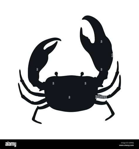 Crap Icon Crab Silhouette Seafood Shop Label Isolated Vector Sign