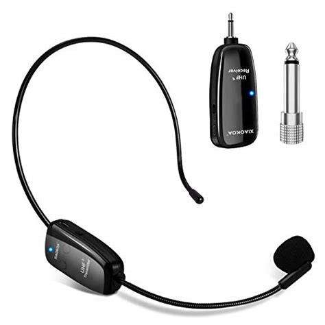 Lococo UHF Wireless Microphone Headset, 165ft Range,1/4''Plug, Wireless Headset Mic ＆Handheld ...