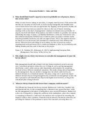 Discussion Module 6 Managerial Risk Analysis And Decision Making