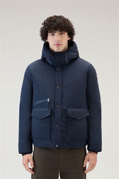 Aleutian Jacket In Taslan Nylon Blue Woolrich Usa