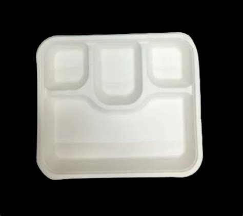 Bagasse Rectangle Meal Tray 4 Compartment For Hotel At ₹ 9 25 Piece In Chennai