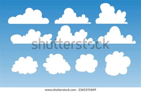 Vector Cloud Sticker Clipart Vector Set Stock Vector (Royalty Free ...