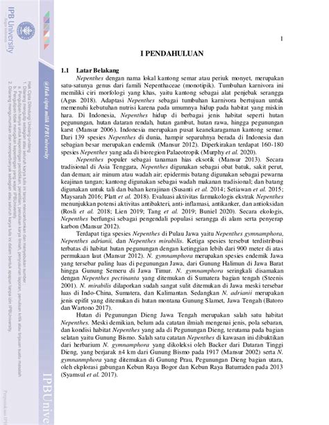 Pdf Kondisi Habitat Dan Pola Sebaran Kantong Semar Nepenthes Sp Di