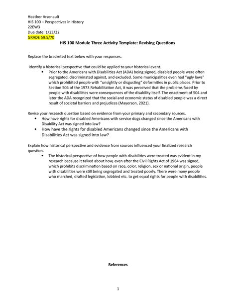 His Module Three Activity Revising Questions Heather Arsenault