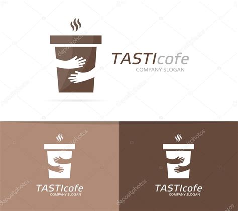 Vector Taza De Caf Y Las Manos Combinaci N De Logotipo Caf Y Abrazar S