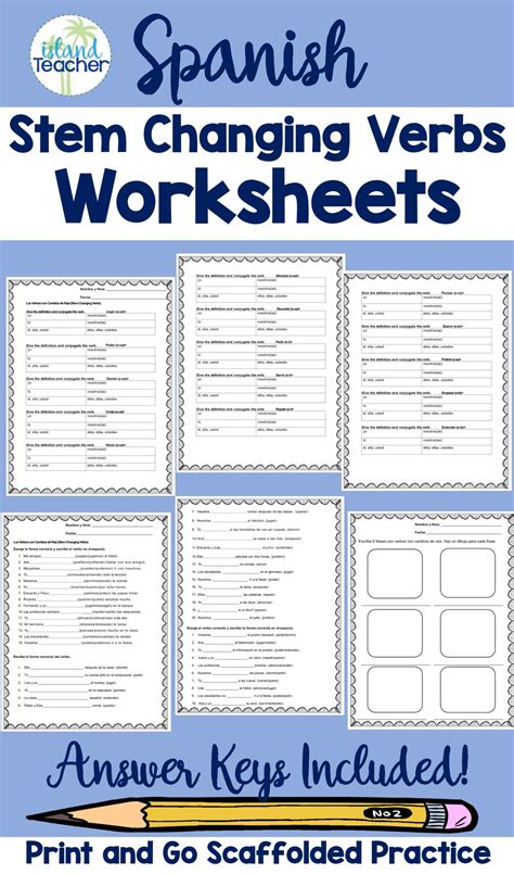 Stem Changing Verbs Worksheets