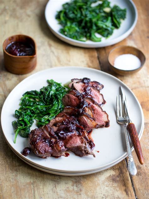 Duck Breast With Cherry Port Reduction Tableanddish