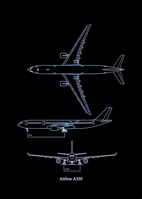 'Airbus A330' Poster, picture, metal print, paint by Mod Yof | Displate