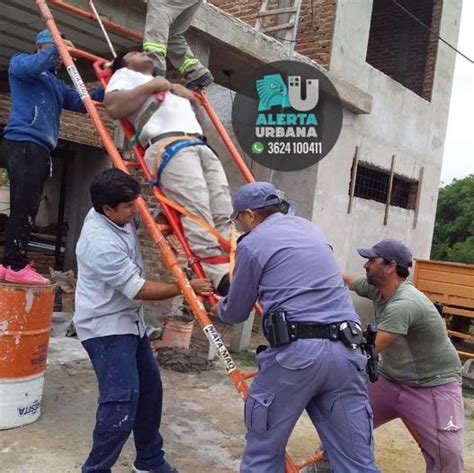 Resistencia un obrero se cayó de un andamio y tuvo que ser rescatado