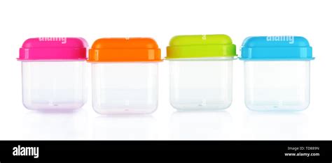 empty plastic containers isolated  white stock photo alamy