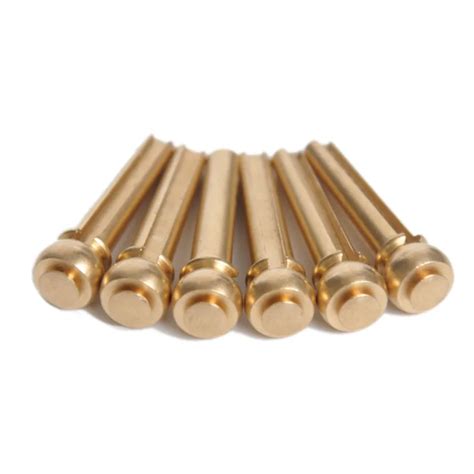 6pcs Brass Acoustic Guitar Bridge Pin With Electric Gold Plating 51mm