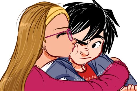 Honey Lemon Gave Hiro Hamada A Big Kiss On A Cheek Dark Souls Disney