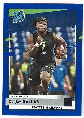 DEEJAY DALLAS 2020 DONRUSS BLUE PRESS PROOF ROOKIE SEAHAWKS MIAMI