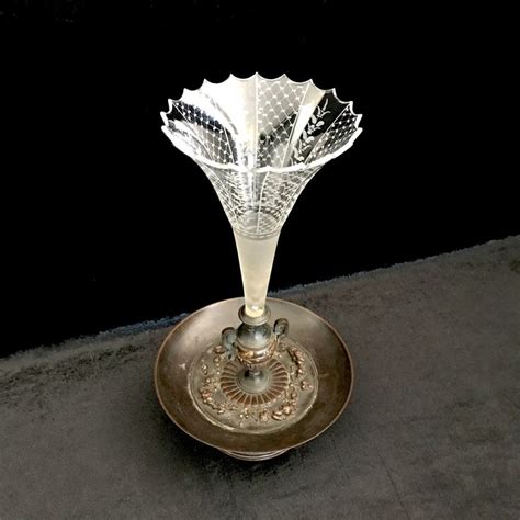 Victorian Bronze And Etched Glass Epergne 19th Century Etsy Glass Etching Glass Bronze