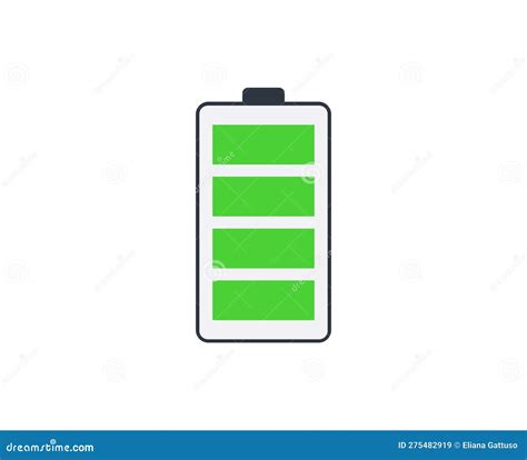 Colorful Battery Fully Charged Green Power Indicator Stock Vector Illustration Of Capacity