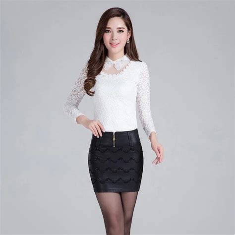 2015 Autumn Women Sexy Irregular High Waist Pu Leather Short Bodycon Mini Pencil Skirt Black