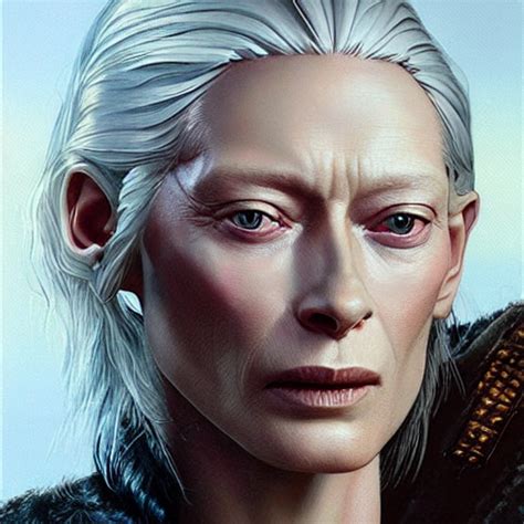 Krea Ai Ultra Realistic Portrait Painting Of Tilda Swinton