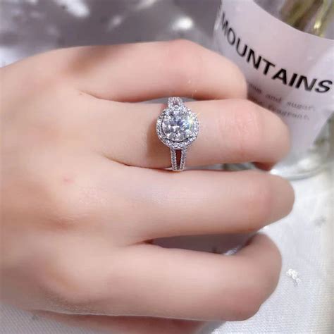 925 Sterling Silver 1 Ct Moissanite Engagement Rings Romeenas