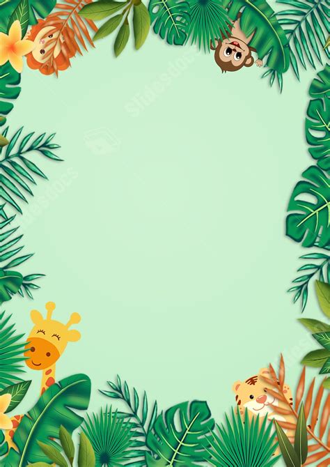 Cartoon Jungle Animals Borders