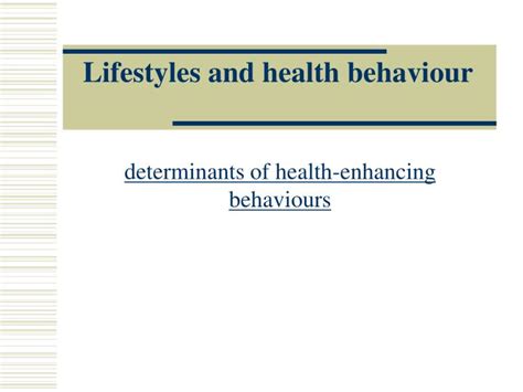 Ppt Lifestyles And Health Behaviour Powerpoint Presentation Free