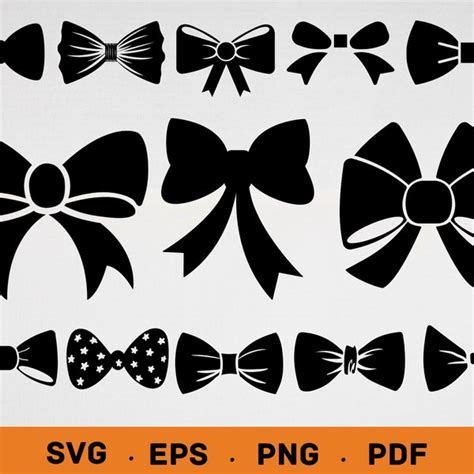 Solid Bow Silhouette Svg Etsy