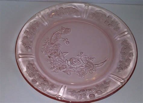 Vintage Pink Cabbage Rose Depression Glass Plate Antique Price Guide Details Page