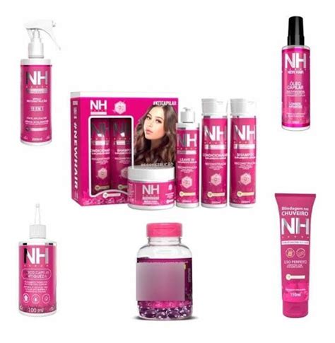 Kit Nh New Hair Completo Tônico spray óleo caps blin Belkit