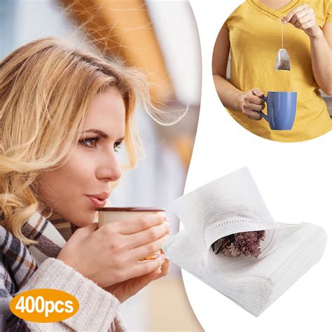 Disposable Tea Filter Bags Empty Drawstring Bags For Loose Leaf Tea 400pc Storage Containers