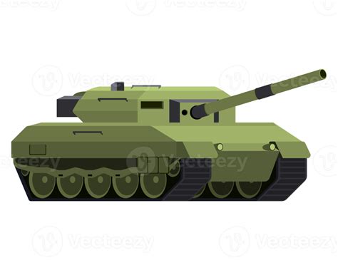 Main Battle Tank In Flat Style German Military Vehicle Leopard 2