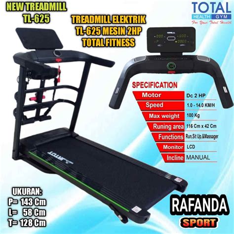 Treadmill Elektrik TL625 Mesin 2Hp Total Fitness TOTAL FITNES