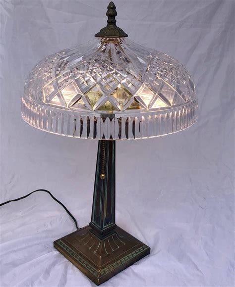 Waterford Crystal Dome Shade Bronze Desk Lamp At 1stdibs Waterford Crystal Lamp Shade