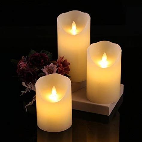 Flameless Candles 4 5 6 Set Of 3 Ivory Dripless Pillars Include