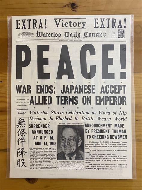 Vintage Newspaper Headline World War Grelly Usa