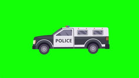 Police car icon Animation. Vehicle loop animation with alpha channel, green screen. 12256829 ...