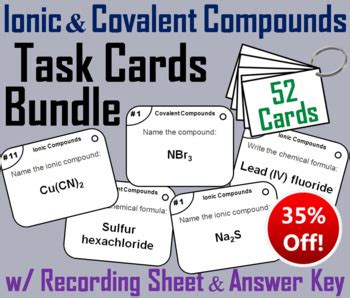 Naming Ionic And Covalent Compounds Task Cards Bundle By Science Spot