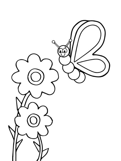 Butterfly and Flower Vase Coloring Page - Free Printable Coloring Pages for Kids