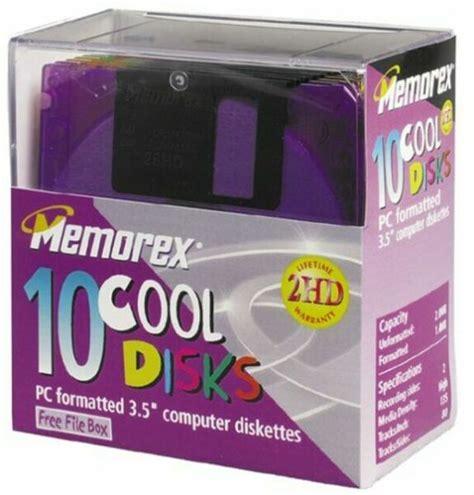 10 Cool Disks Memorex Floppy Diskettes 2 HD 3 5 For Computer PC