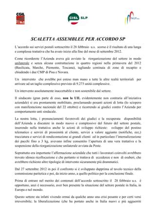 Scaletta Assemblee Accordo Recapito Febbraio Pdf