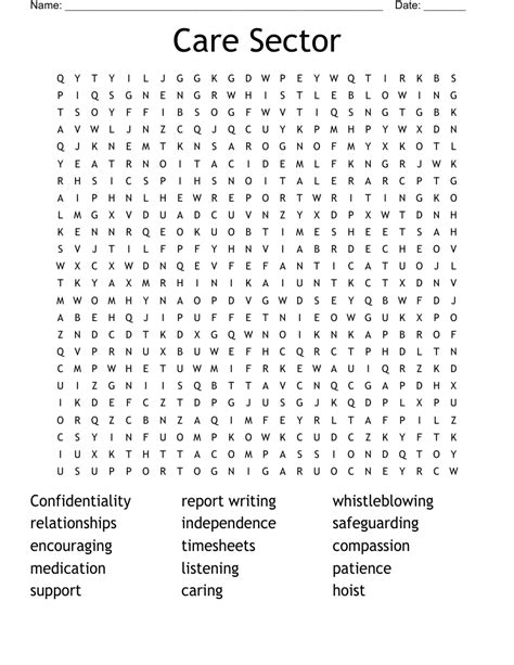 Care Sector Word Search Wordmint