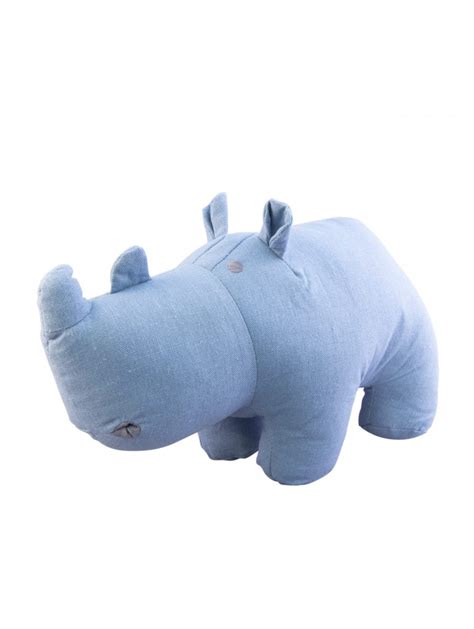 Green Linen Rhino Toy | Design4Kids.it