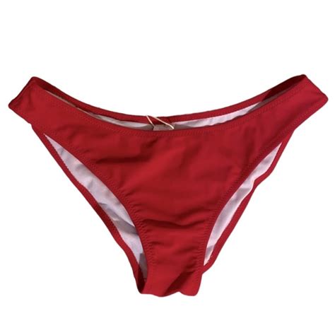 Shekini Swim Sexy Shekini Red High Cut Cheeky Bikini Bottoms Size