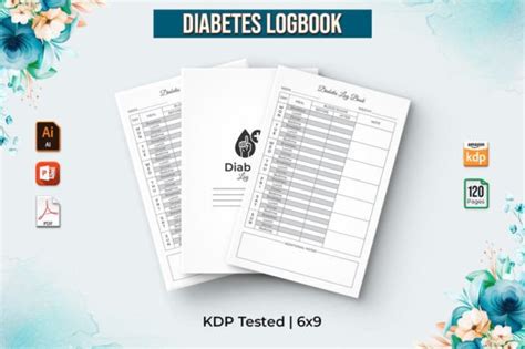 Daily Diabetes Log Book KDP Interior Graphic By Mondolsgraphic