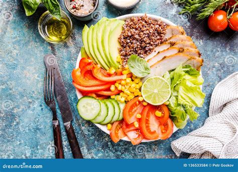 Healthy Salad Bowl Stock Photo Image Of Cereals Dinner 136533584