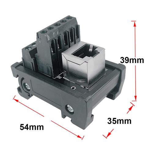 Jienk Rj45 8p8c Din Rail Mount Ethernet Connector Distribution Breakout Board One Way Rj45