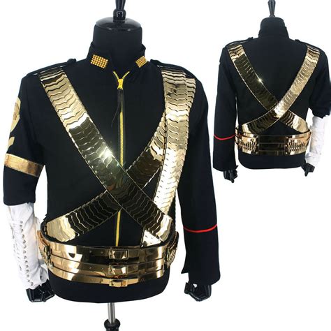 Classic Mj Michael Jackson Jam Dangerous Jacket Costume Metal Belt Set