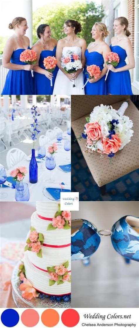 Cobalt Blue And Coral Virginia Weddingrebecca And Robert Blue Themed