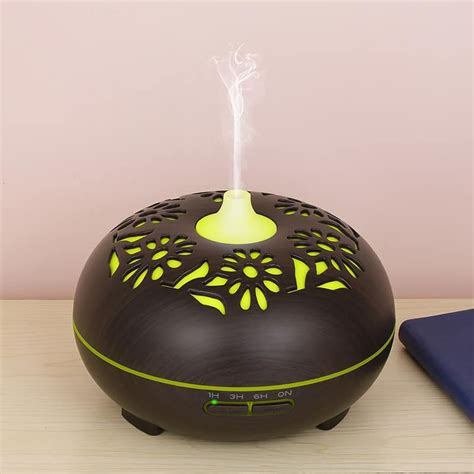 500ml Wood Grain Portable Ultrasonic Aroma Essential Oil Diffuser Ch12