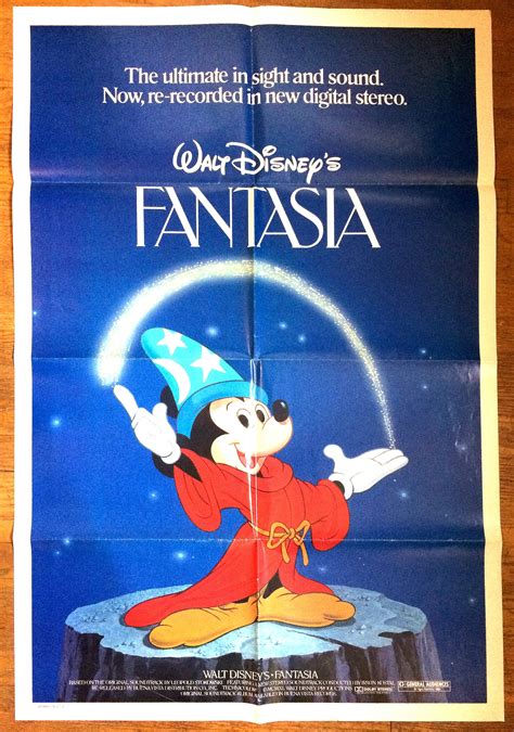 Original Fantasia Herald Movie Poster Walt Disney Mickey Mouse