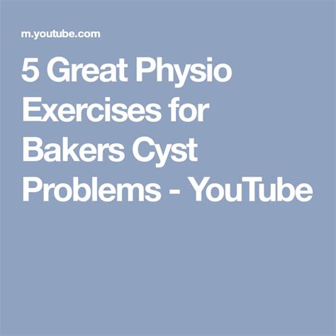 5 Great Physio Exercises For Bakers Cyst Problems YouTube Bakers